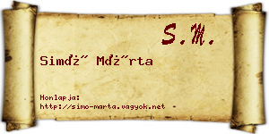 Simó Márta névjegykártya