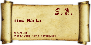 Simó Márta névjegykártya