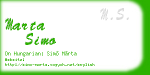 marta simo business card