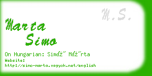 marta simo business card